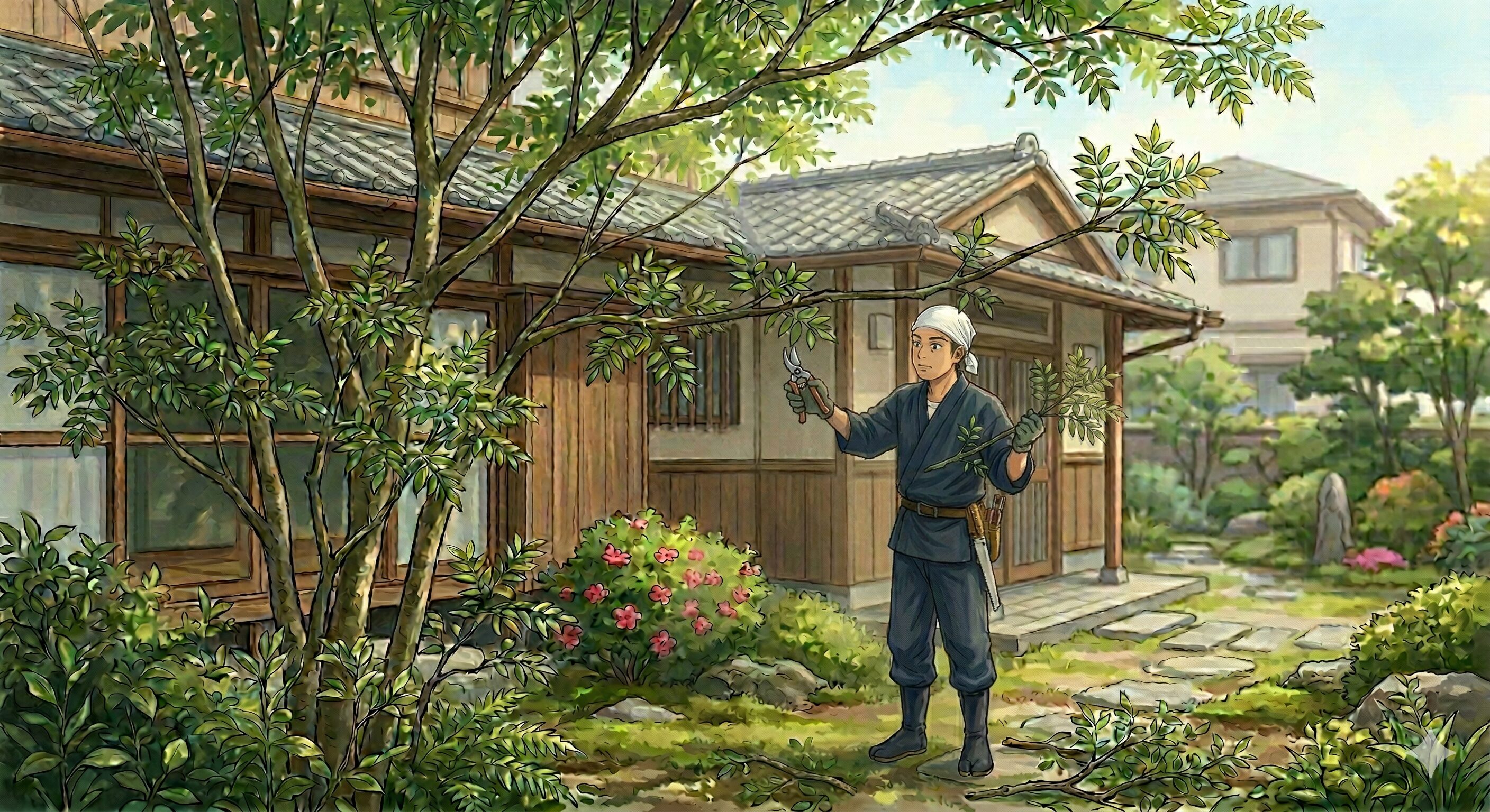 シマトネリコの伐採作業風景